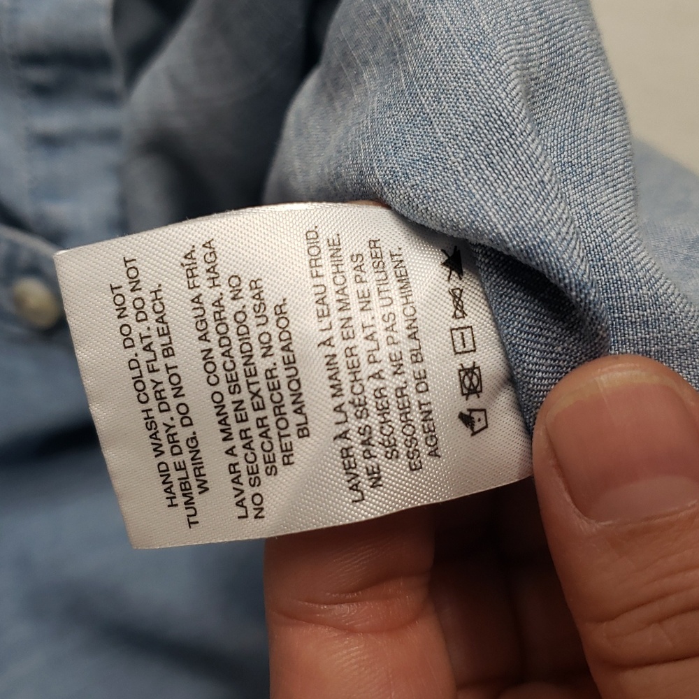 Thread & Supply Tencel Lyocell Button Up Denim Blue Shirt Size 3X Coastal Pocket - Picture 7 of 14